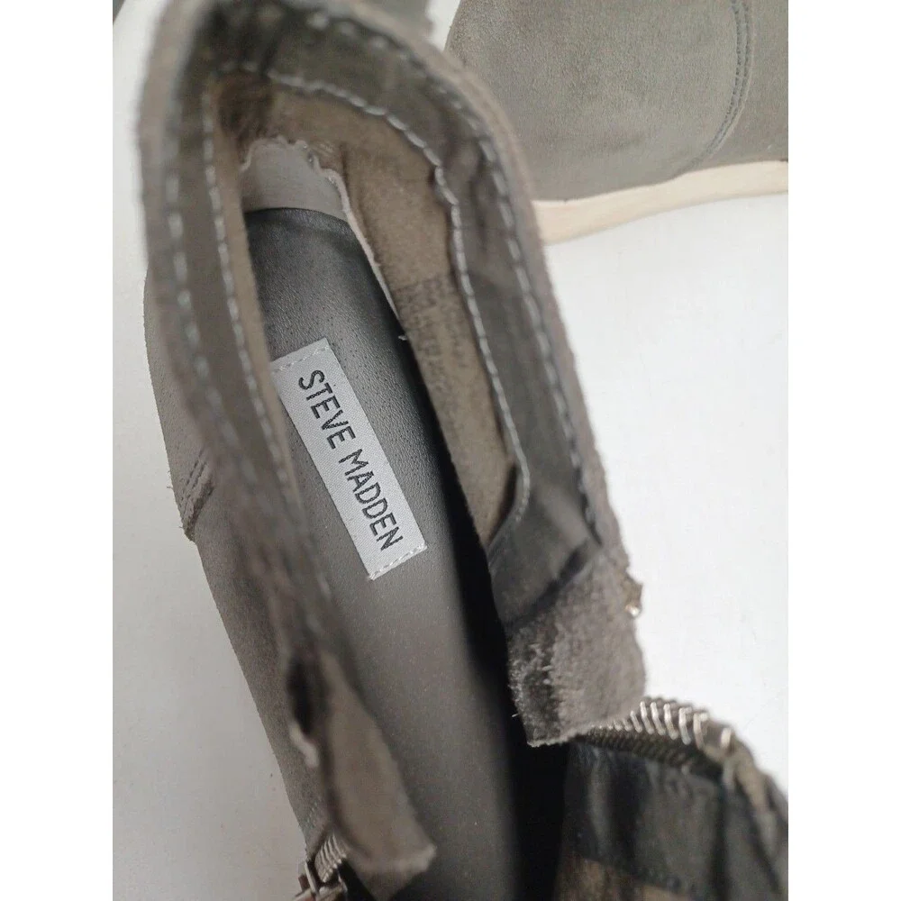 Steve Madden Women's Wedgie Sneaker Comfortable & Easy To Wear Grey Suede 9 US